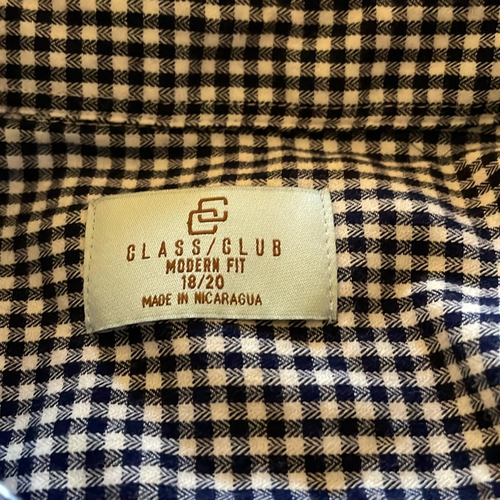 Boys Navy Flannel Button Down Shirt